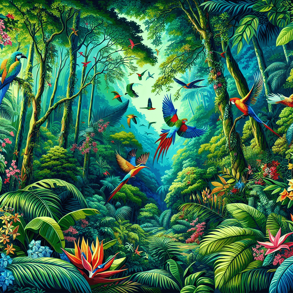 Tropical Rainforest Delight Painting By Diamonds Kit