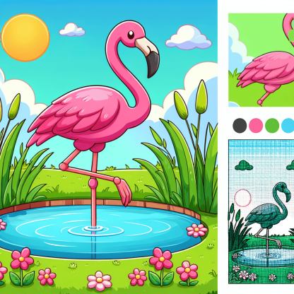 Funny Flamingo Paint By Color