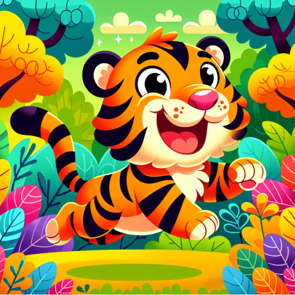 Joyful Tiger Paint By Color