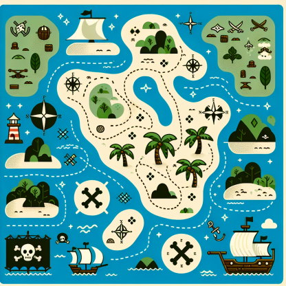 Pirate Treasure Map Paint By Color