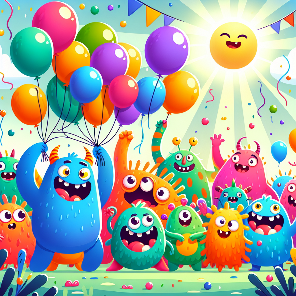 Playful Monster Party Painting By Diamonds Kit