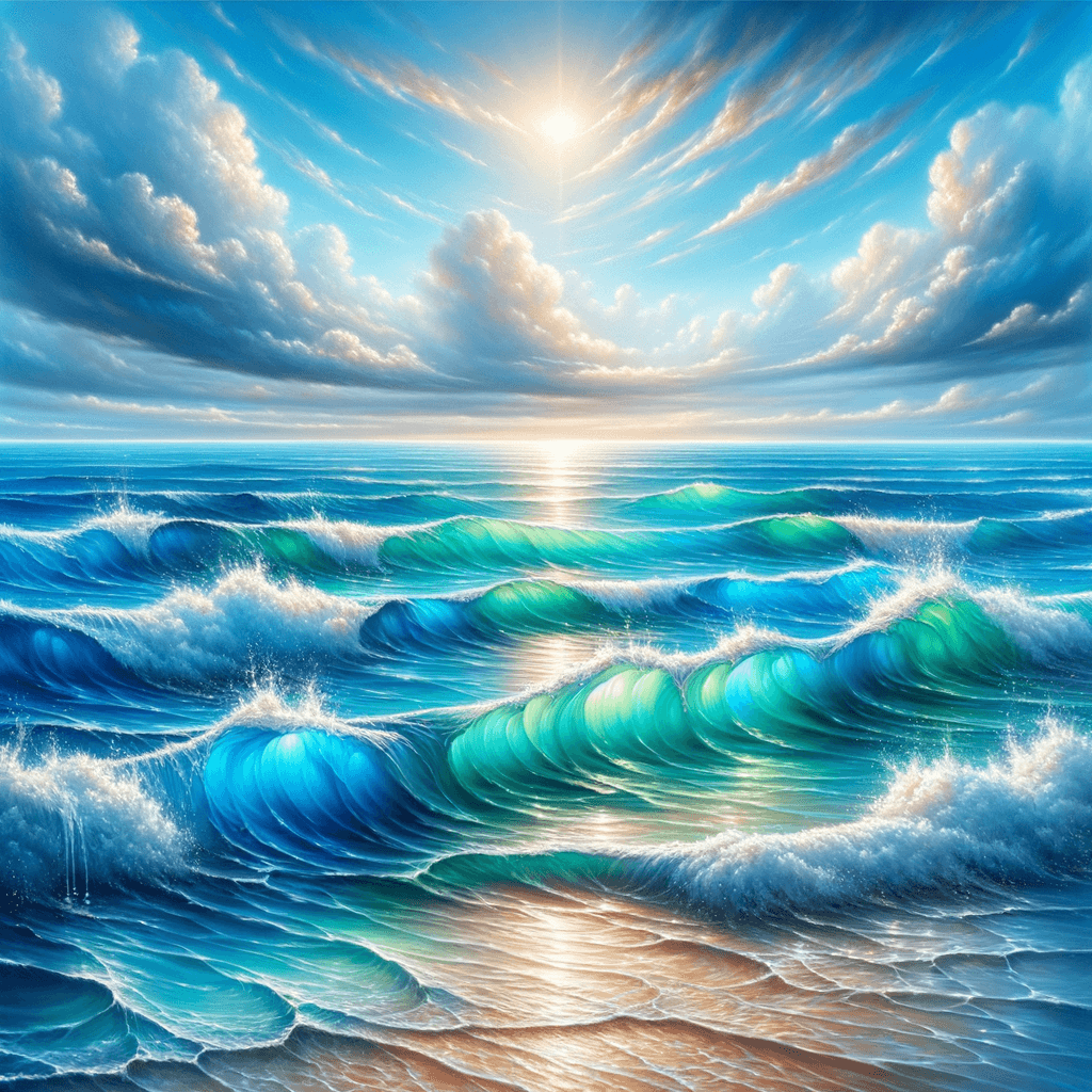 Glistening Ocean Waves Paint By Diamond