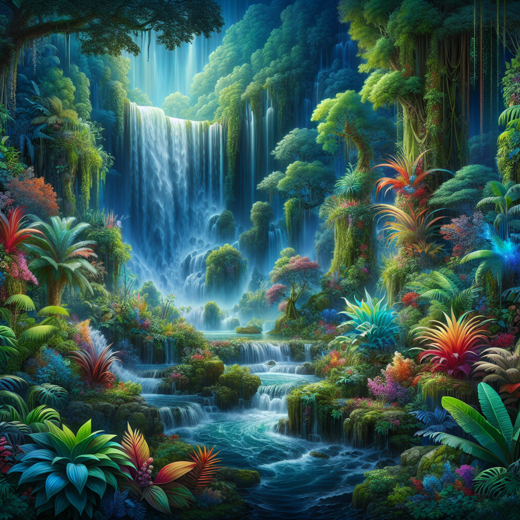 Rainforest Waterfall Dream Diamond Painting