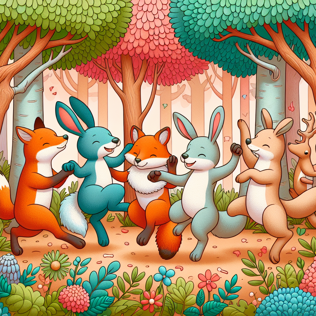 Dancing Forest Animals Paint By Diamonds