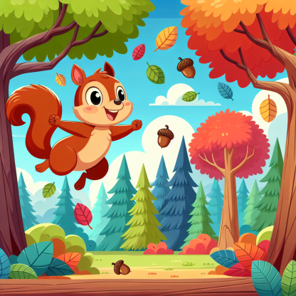 Silly Squirrel Adventures Paint By Diamonds Art