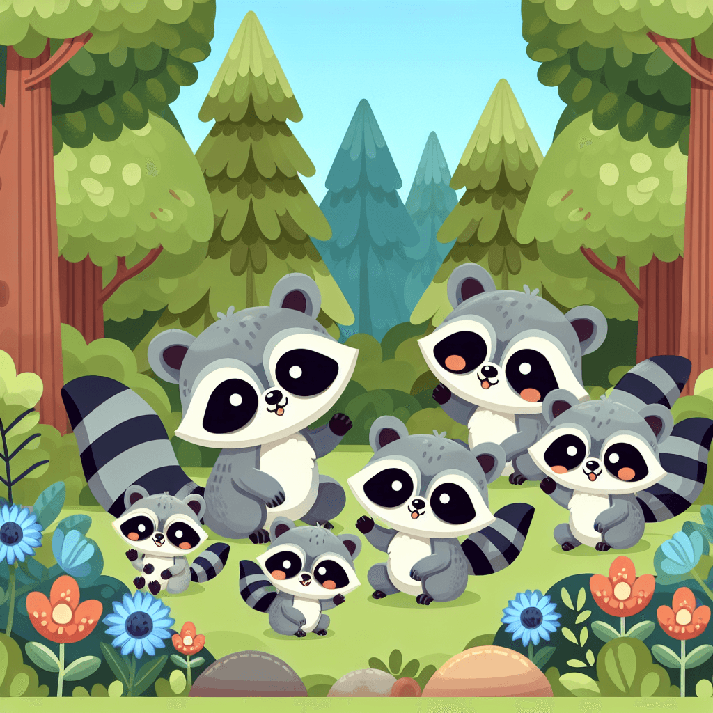 Happy Raccoon Family DIY Paint By Diamonds