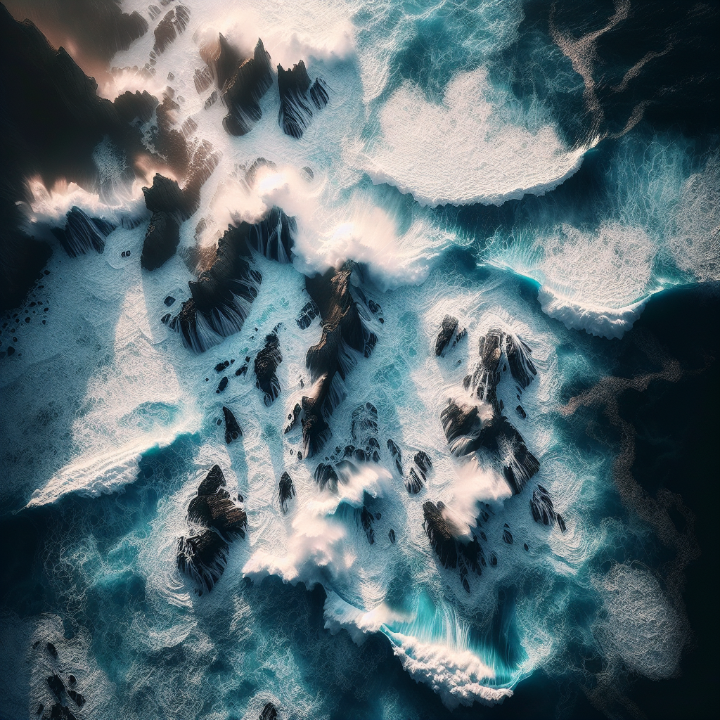 Aerial Ocean Waves Paint By Diamonds Kits