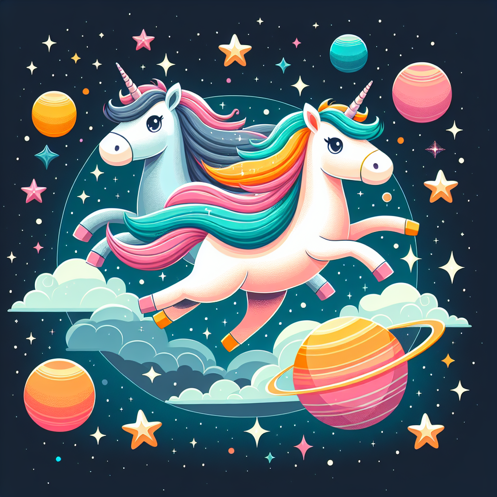Space Unicorns Paint By Color