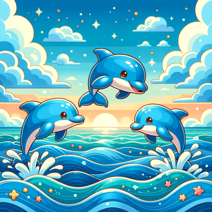 Dancing Dolphins Diamond Painting