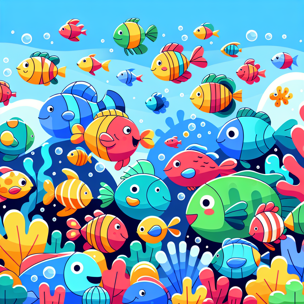 Under The Sea With Bubbly Fish Paint By Diamond