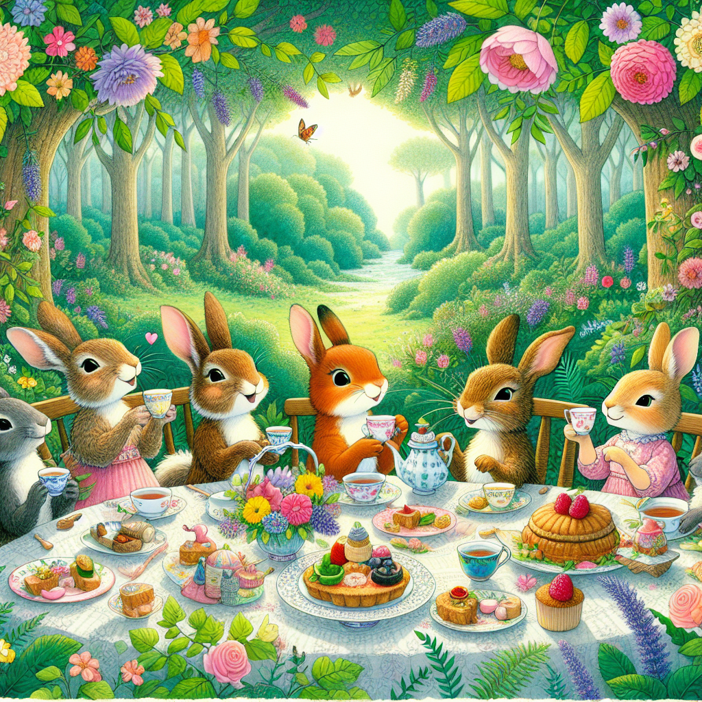 Cheerful Woodland Tea Party Paint By Diamonds Kits