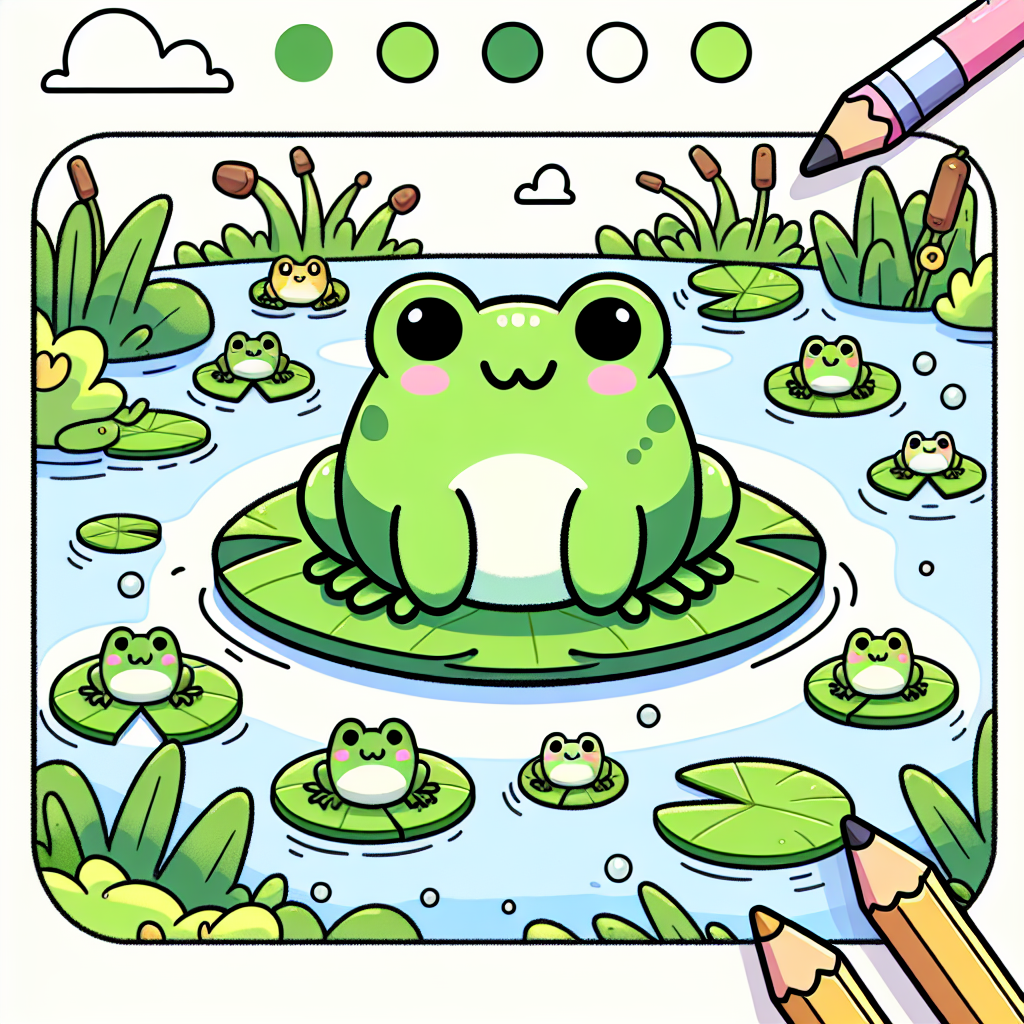 Friendly Frog's Pond Party Paint By Diamond