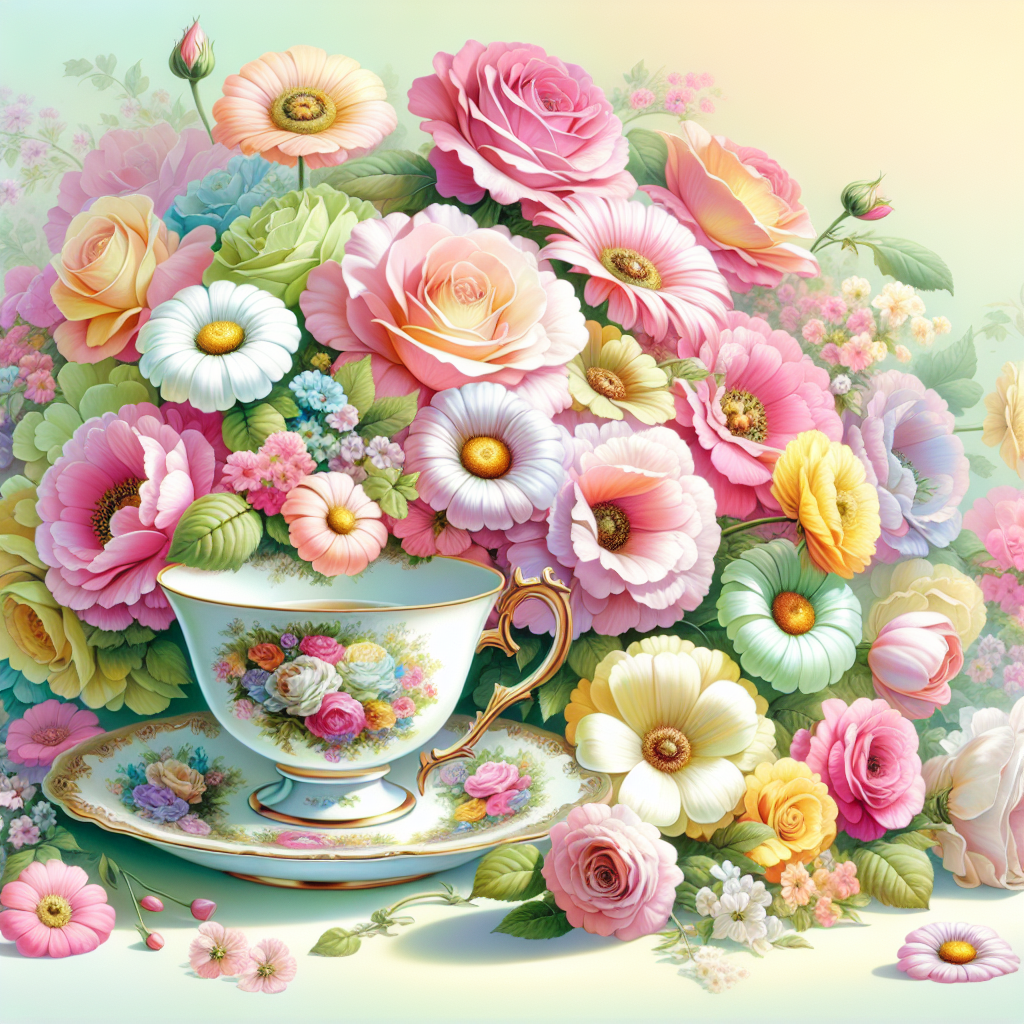 Charming Teacup Gardens Paint By Diamonds