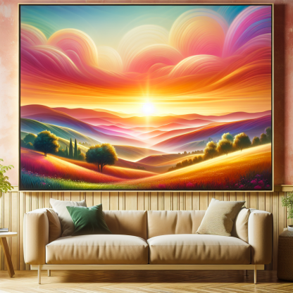 Sunrise Over Rolling Hills Diamonded Painting Kits