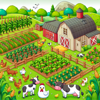 Happy Farmyard Scene Paint By Diamonds Kits