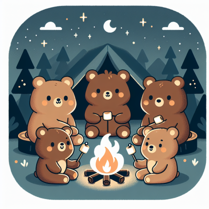 Camping Adventure Bear Cubs Paint By Diamond