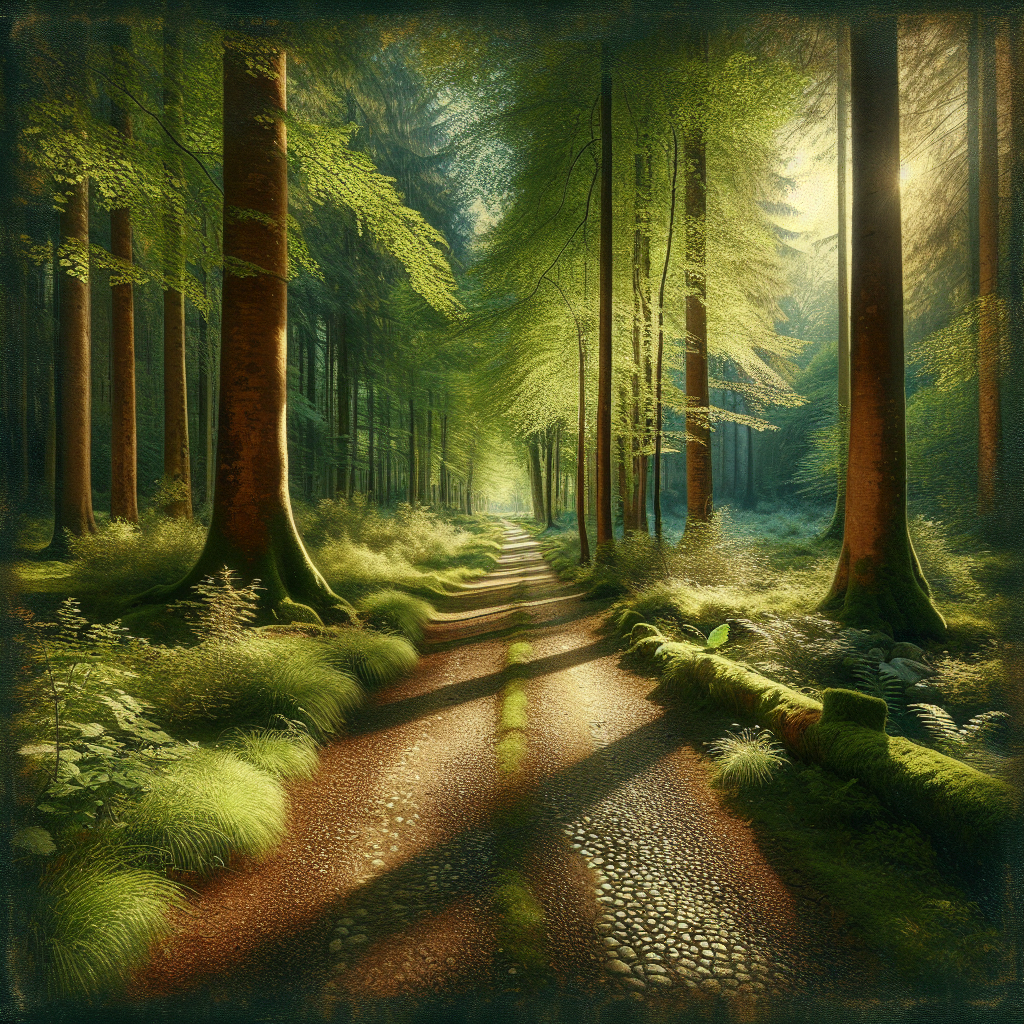 Serene Forest Path Painting By Diamonds Kit