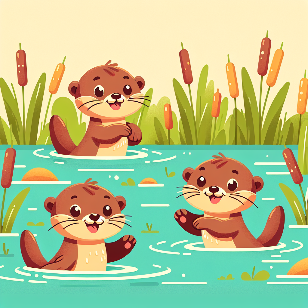 Lakeside Fun With Frolicking Otters Paint By Diamond