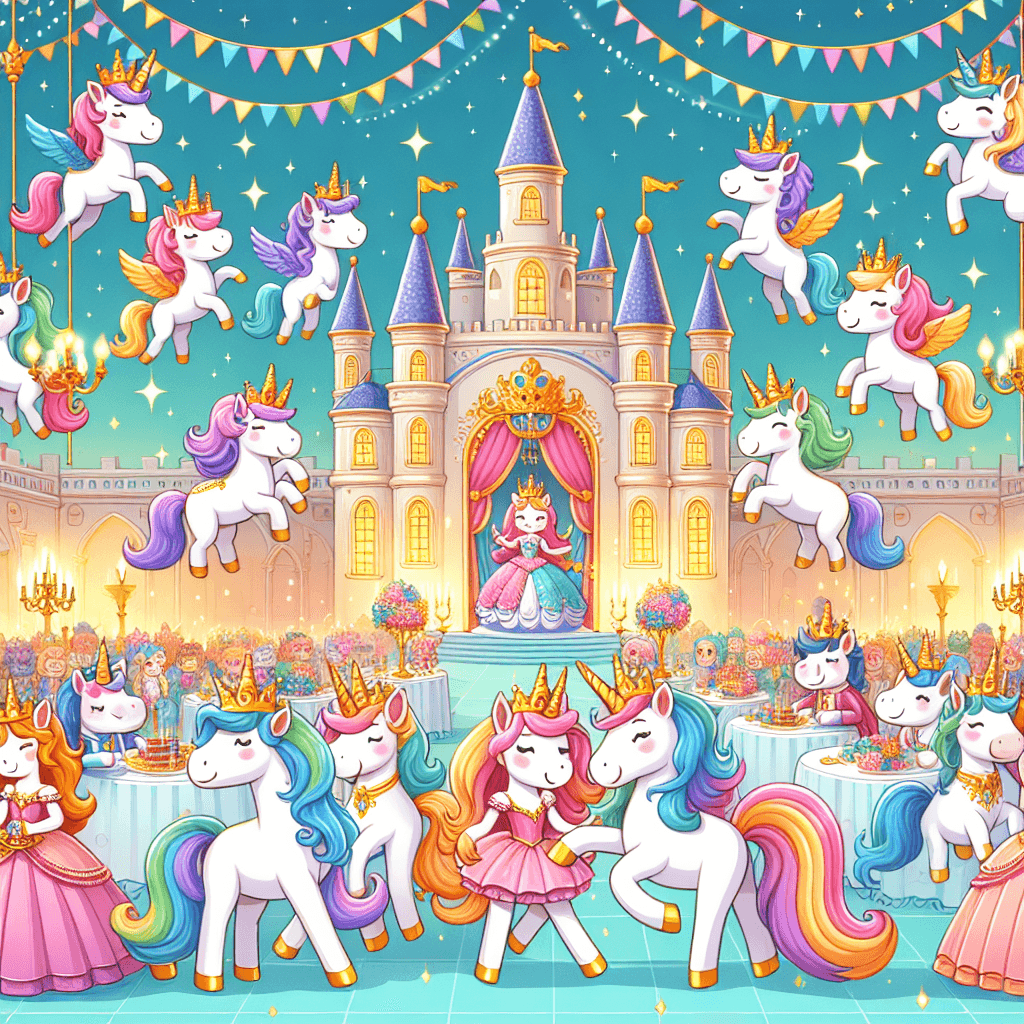 Royal Celebration With Unicorns Diamonded Painting Kits