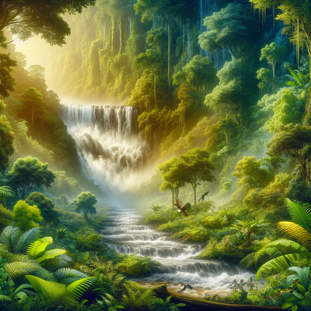 Lush Rainforest Cascade Diamond Painting