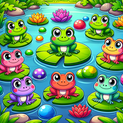 Funny Frog Friends DIY Paint By Diamonds