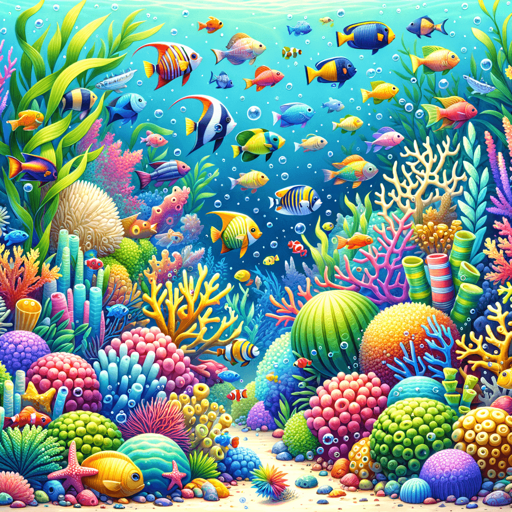 Playful Undersea Adventure Painting By Diamonds Kit