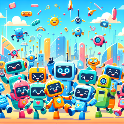 Adventures With Friendly Robots Painting By Diamonds Kit