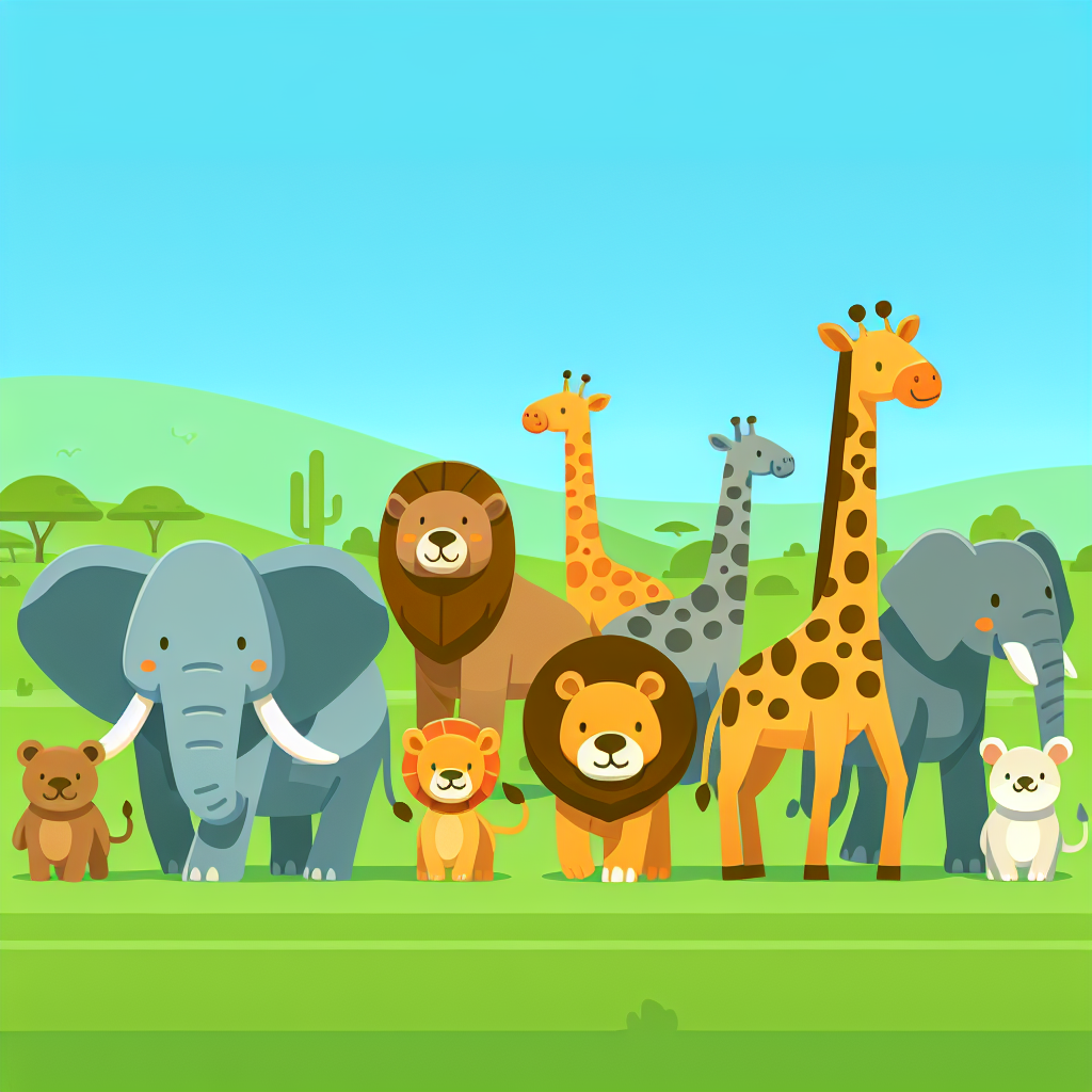 Safari Animals Parade Paint By Color