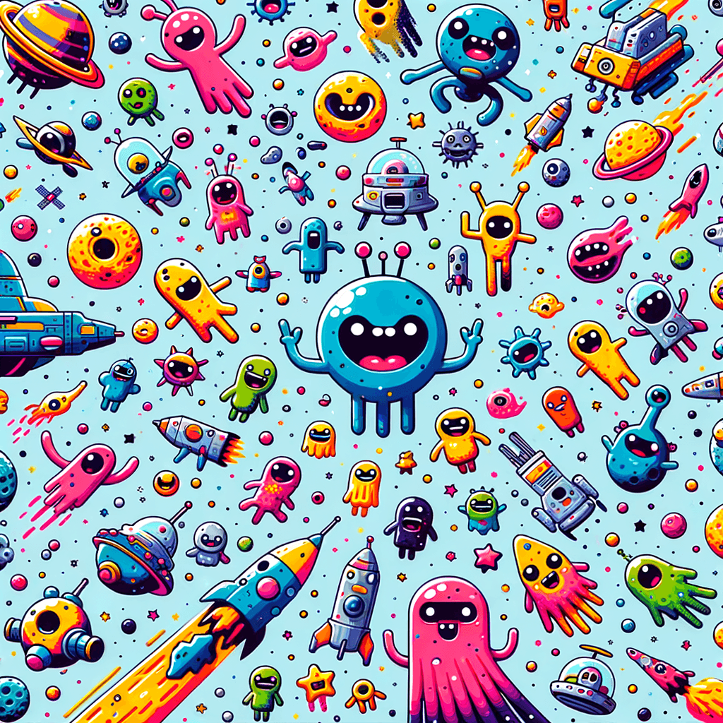 Cute Creatures In Space Diamond Painting