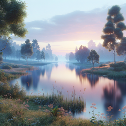 Serene Lakeside Reflection Painting Diamond Kit