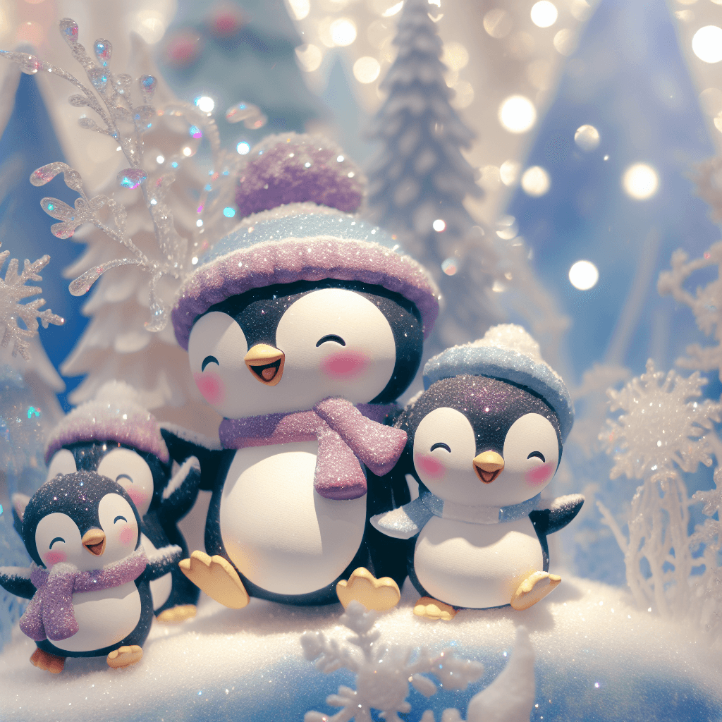 Cheerful Penguin Parade Paint By Diamonds Kits