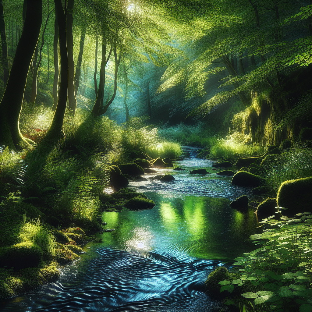 Mystical Forest Brook Painting Diamond Kit