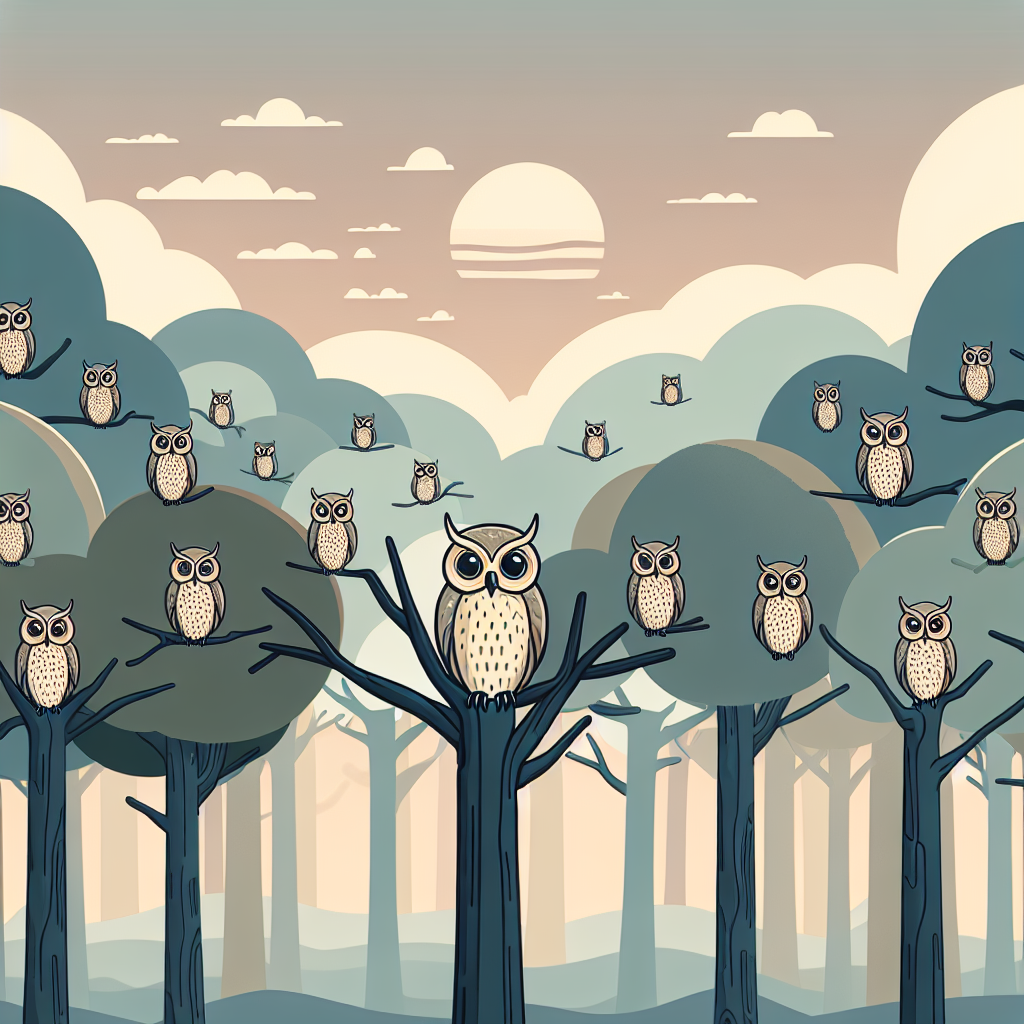 Forest Guardian Owls Painting By Diamonds Kit