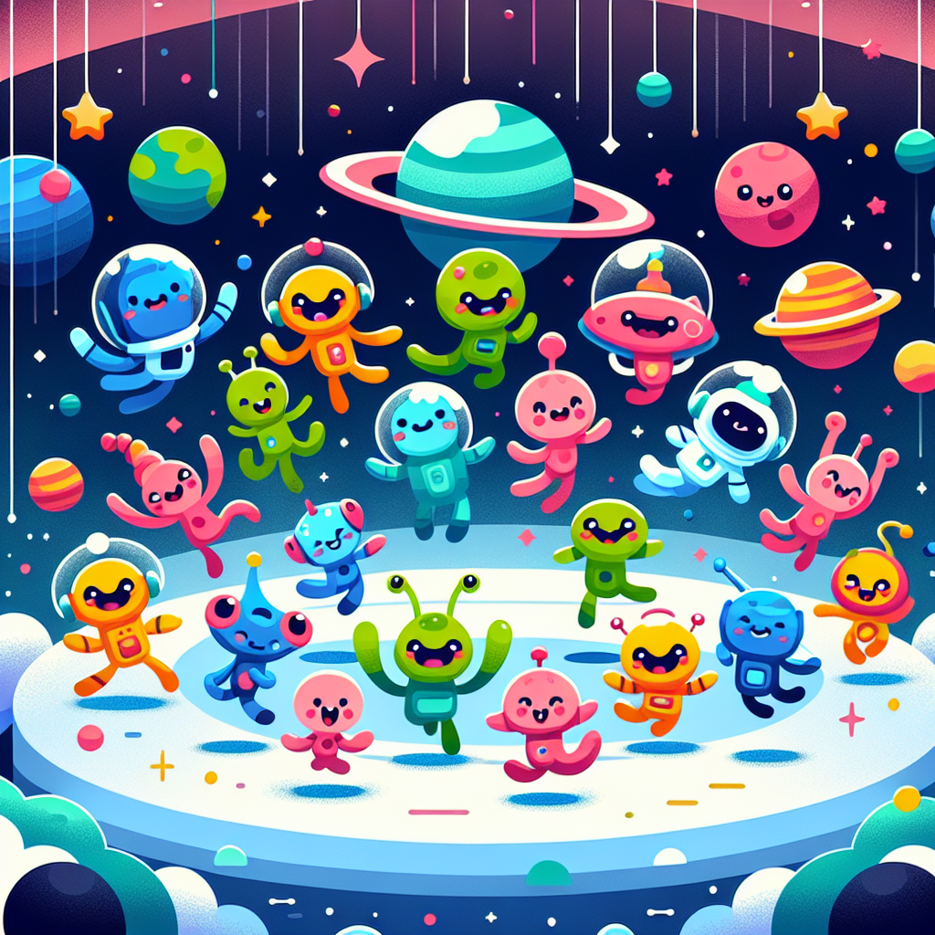 Funky Outer Space Dance Party Paint By Color