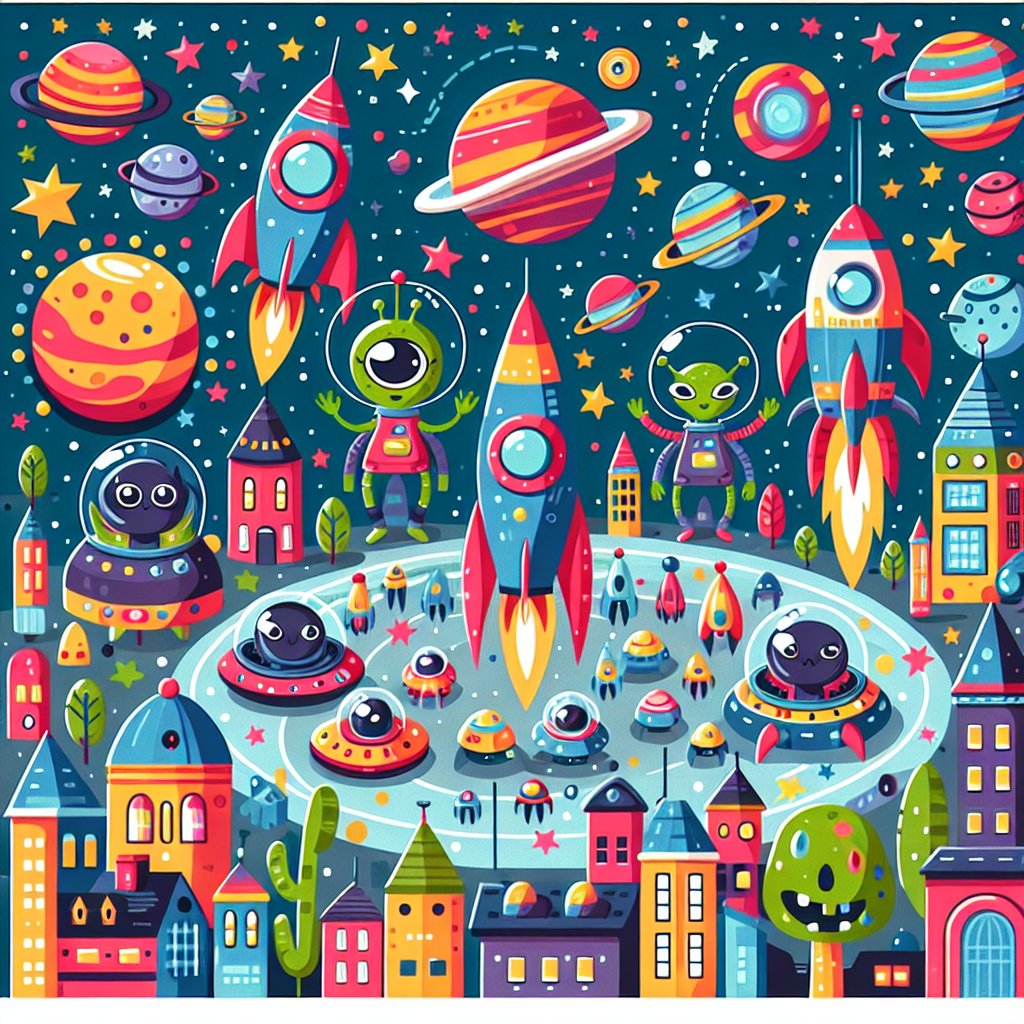 Adventure In Space Town Paint By Color