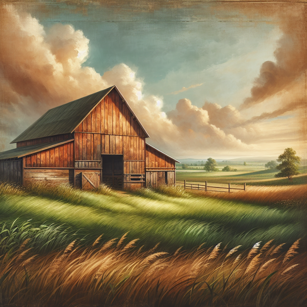Vintage Barn And Pastures Painting By Diamonds Kit