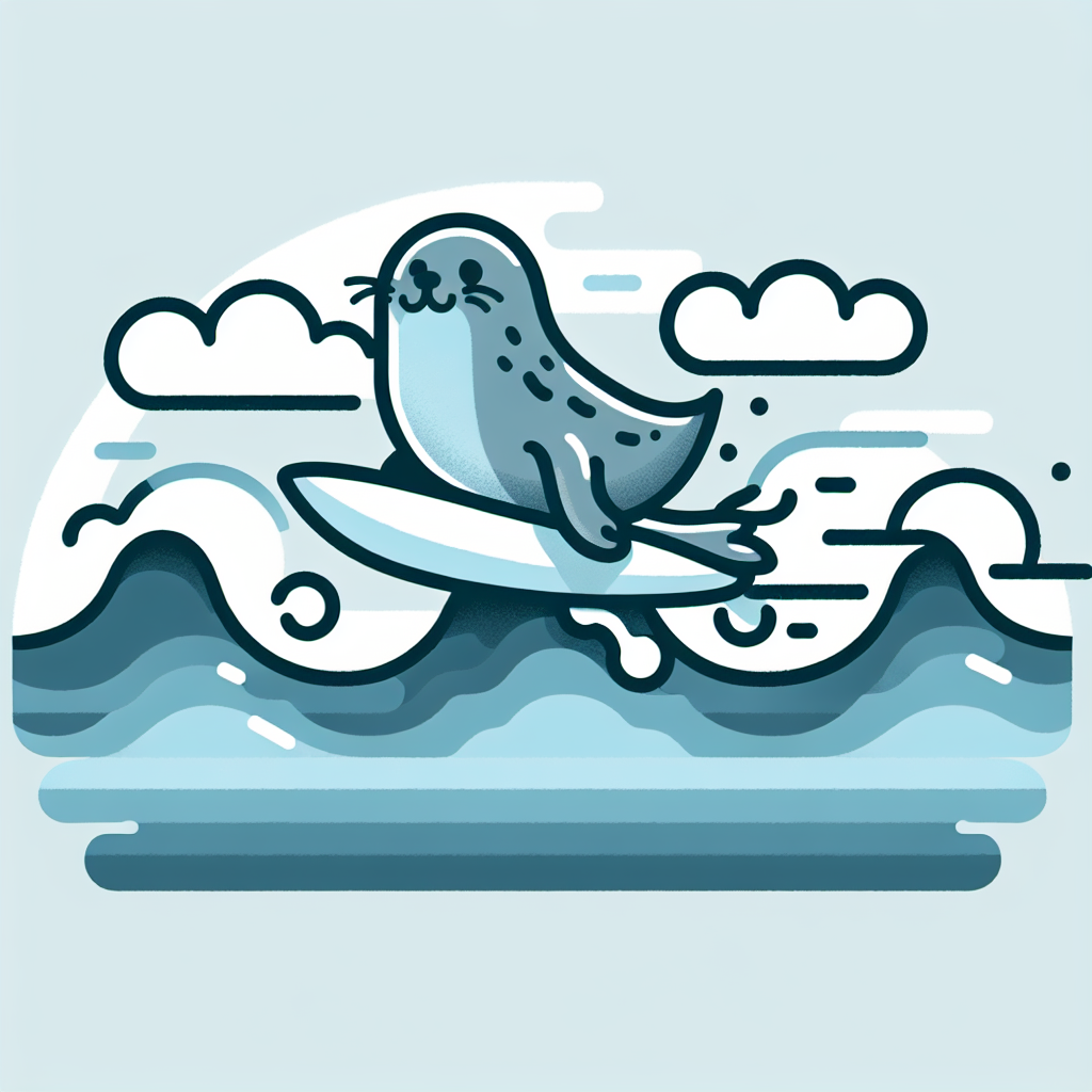Surfing Seal Shenanigans Paint By Diamond