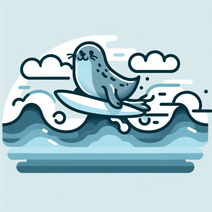 Surfing Seal Shenanigans Paint By Diamond