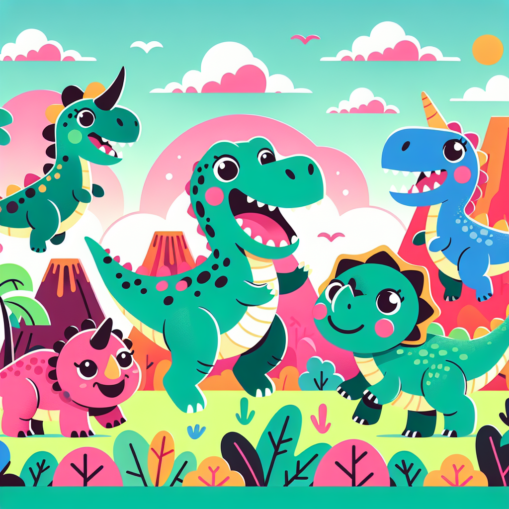 Colorful Dino Adventure Paint By Diamonds Art