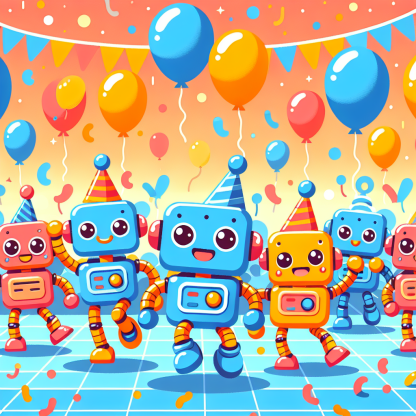 Joyful Robot Party Paint By Diamond