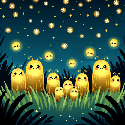 Happy Firefly Family Paint By Diamonds Art