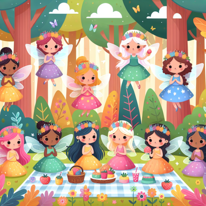 Fairy Woodland Picnic Paint By Diamonds Art
