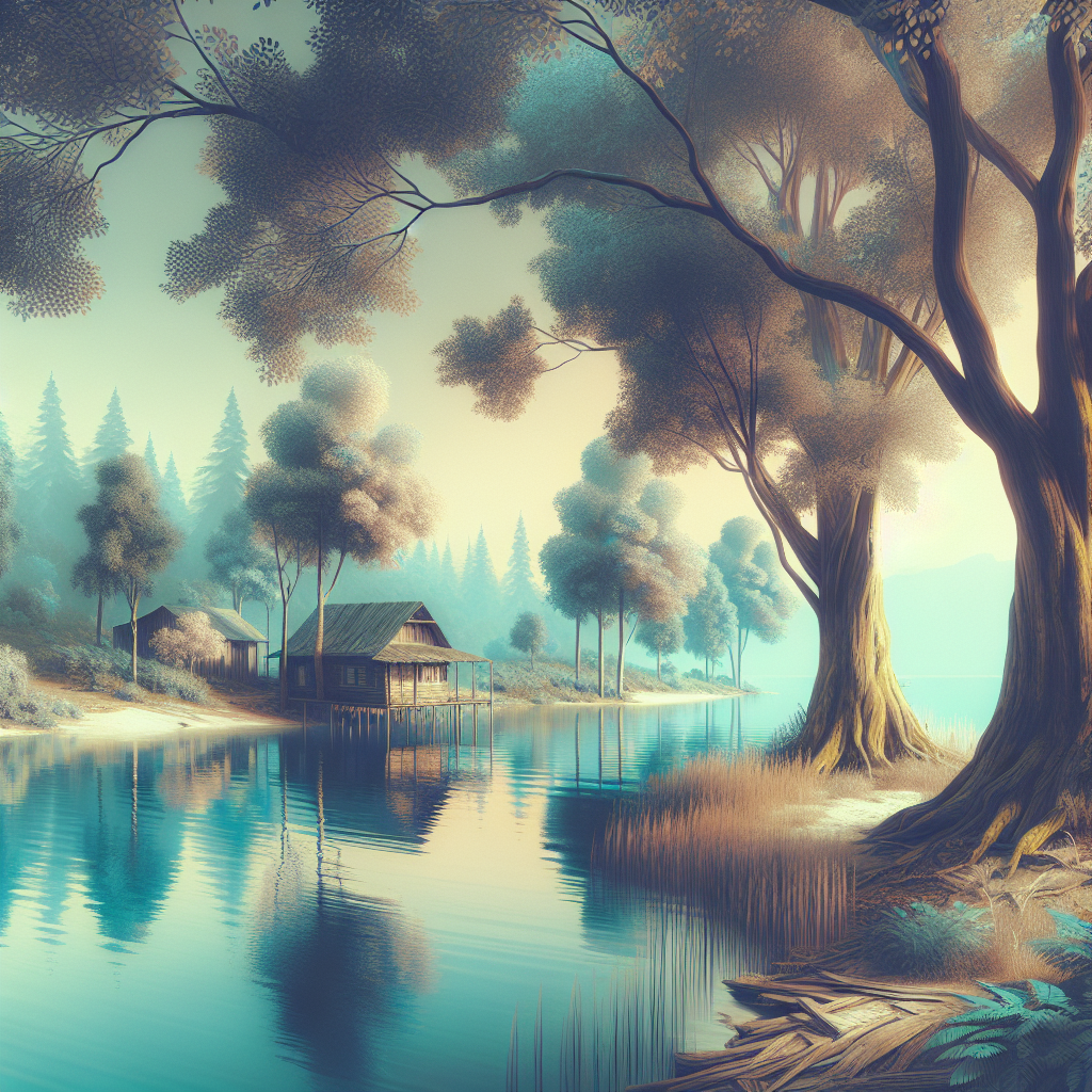 Quaint Lakeside Retreat Painting Diamond Kit
