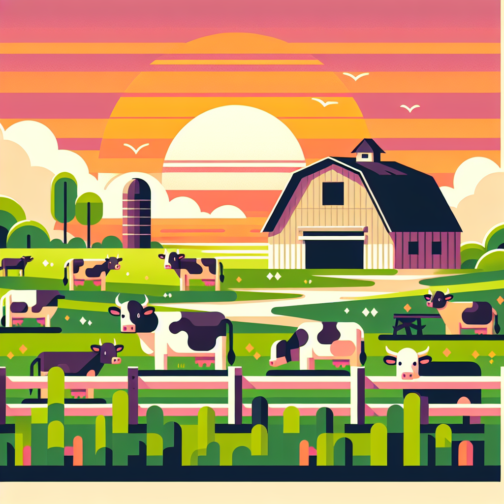 Peaceful Farmyard Sunset Painting By Diamonds Kit