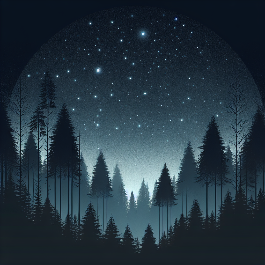 Starry Forest Night Paint By Diamond