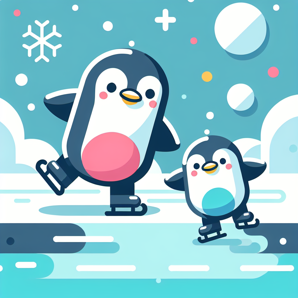 Ice Skating Penguins Paint By Diamonds Kits