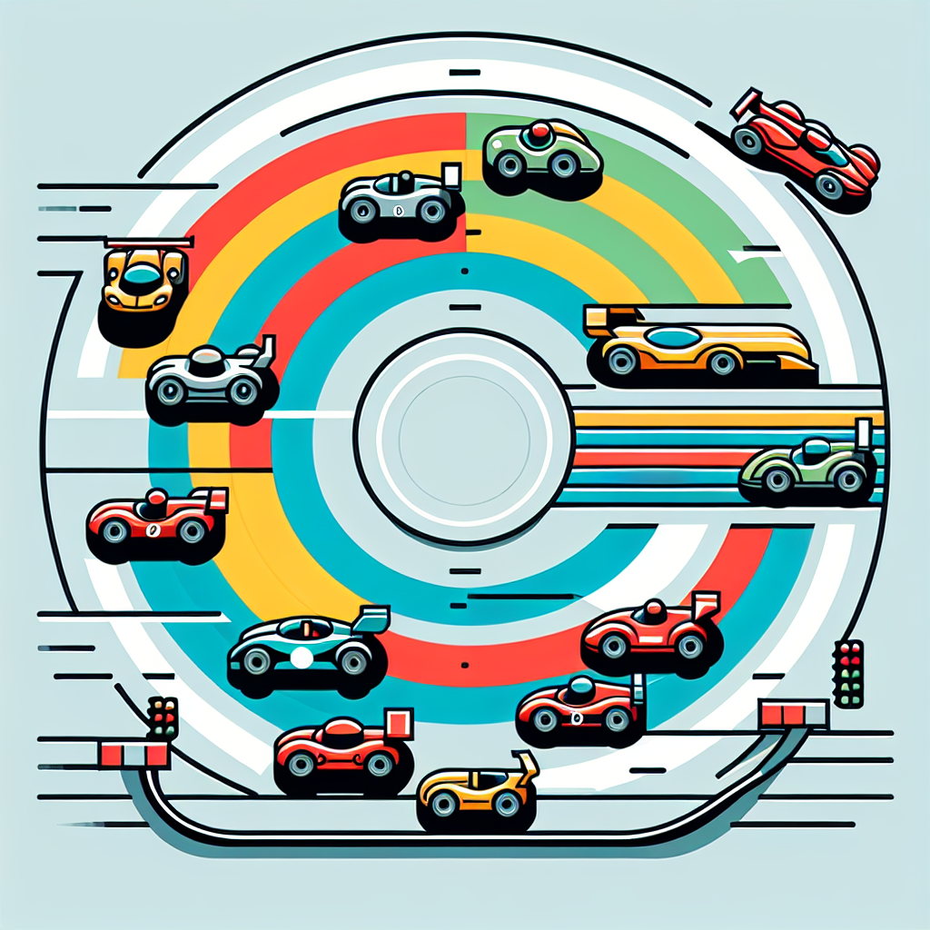Rainbow Racecar Rally Paint By Diamond