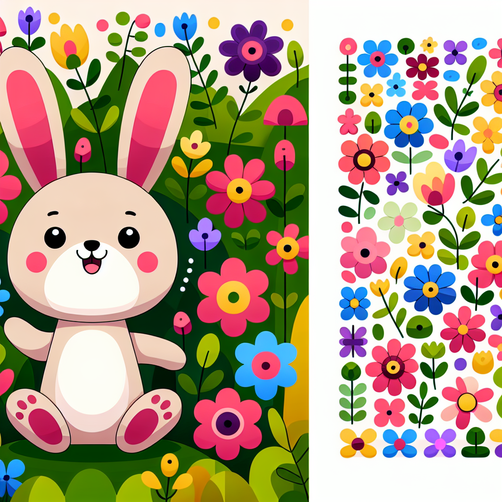 Hopping Bunny's Garden Chase Diamond Painting