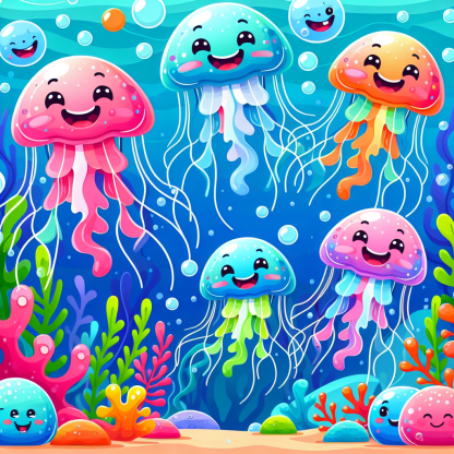 Giggly Jellyfish Paint By Diamonds Art