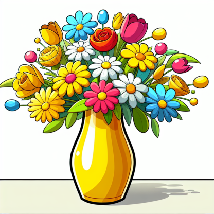 Vibrant Vase Of Flowers DIY Paint By Diamonds